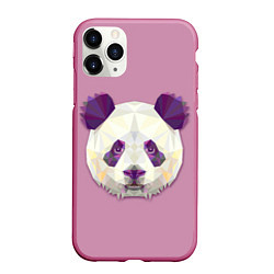 Чехол iPhone 11 Pro матовый Геометрическая панда, цвет: 3D-малиновый