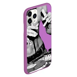 Чехол iPhone 11 Pro матовый Брюс Ли Dj, цвет: 3D-фиолетовый — фото 2