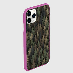 Чехол iPhone 11 Pro матовый Лесной камуфляж, цвет: 3D-фиолетовый — фото 2