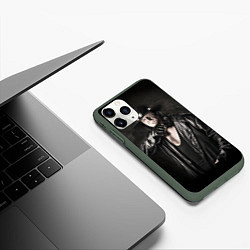 Чехол iPhone 11 Pro матовый Гробовщик 2, цвет: 3D-темно-зеленый — фото 2