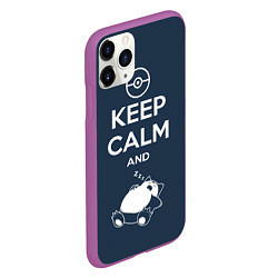 Чехол iPhone 11 Pro матовый Keep Calm & Squirtle, цвет: 3D-фиолетовый — фото 2