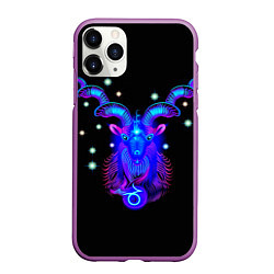 Чехол iPhone 11 Pro матовый Космический Козерог, цвет: 3D-фиолетовый