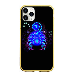 Чехол iPhone 11 Pro матовый Космический Скорпион, цвет: 3D-желтый