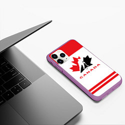 Чехол iPhone 11 Pro матовый Canada Team, цвет: 3D-фиолетовый — фото 2