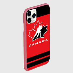 Чехол iPhone 11 Pro матовый Canada Team, цвет: 3D-малиновый — фото 2