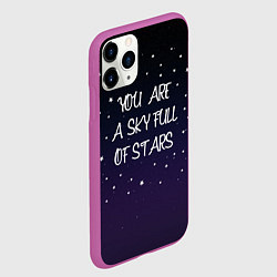 Чехол iPhone 11 Pro матовый Coldplay: Night Sky, цвет: 3D-фиолетовый — фото 2