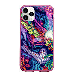Чехол iPhone 11 Pro матовый Hyper Beast Style, цвет: 3D-малиновый