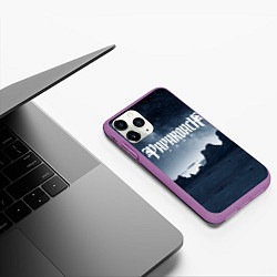 Чехол iPhone 11 Pro матовый Paparoach: Fear, цвет: 3D-фиолетовый — фото 2