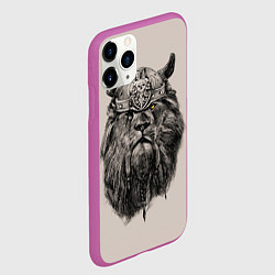 Чехол iPhone 11 Pro матовый Старый лев-воин, цвет: 3D-фиолетовый — фото 2