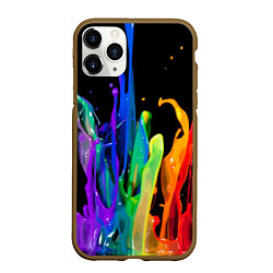 Чехол iPhone 11 Pro матовый Всплеск красок