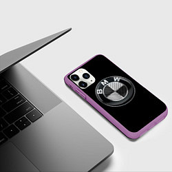 Чехол iPhone 11 Pro матовый BMW - emblem, цвет: 3D-фиолетовый — фото 2