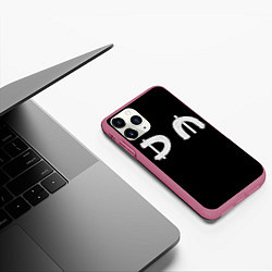 Чехол iPhone 11 Pro матовый DM Rock, цвет: 3D-малиновый — фото 2