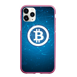 Чехол iPhone 11 Pro матовый Bitcoin Blue