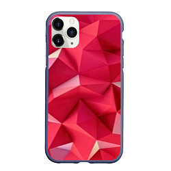 Чехол iPhone 11 Pro матовый Розовые грани, цвет: 3D-серый