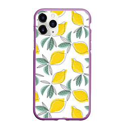 Чехол iPhone 11 Pro матовый Лимончики