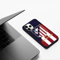 Чехол iPhone 11 Pro матовый FC Atletico Madrid, цвет: 3D-черный — фото 2