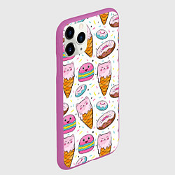 Чехол iPhone 11 Pro матовый Сладкие котики, цвет: 3D-фиолетовый — фото 2