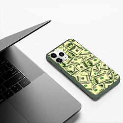 Чехол iPhone 11 Pro матовый Benjamin Franklin, цвет: 3D-темно-зеленый — фото 2