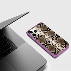 Чехол iPhone 11 Pro матовый Питон, цвет: 3D-фиолетовый — фото 2