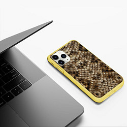 Чехол iPhone 11 Pro матовый Питон, цвет: 3D-желтый — фото 2