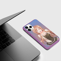 Чехол iPhone 11 Pro матовый Аниме, цвет: 3D-фиолетовый — фото 2