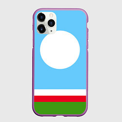 Чехол iPhone 11 Pro матовый Республика Саха, цвет: 3D-фиолетовый