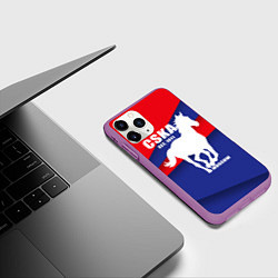 Чехол iPhone 11 Pro матовый CSKA est. 1911, цвет: 3D-фиолетовый — фото 2