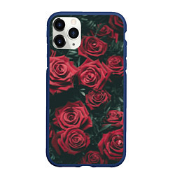 Чехол iPhone 11 Pro матовый Бархатные розы, цвет: 3D-тёмно-синий