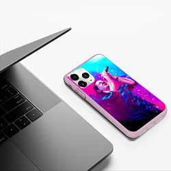 Чехол iPhone 11 Pro матовый Chester Bennington: Colors, цвет: 3D-розовый — фото 2