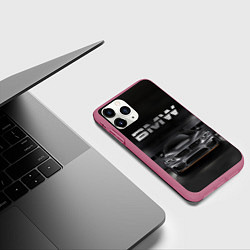 Чехол iPhone 11 Pro матовый BMW серебро, цвет: 3D-малиновый — фото 2