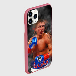 Чехол iPhone 11 Pro матовый Геннадий Головкин, цвет: 3D-малиновый — фото 2