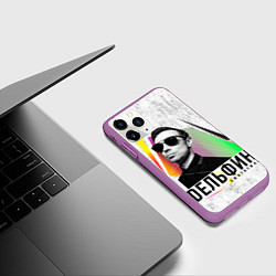 Чехол iPhone 11 Pro матовый Дельфин: Синтетика, цвет: 3D-фиолетовый — фото 2