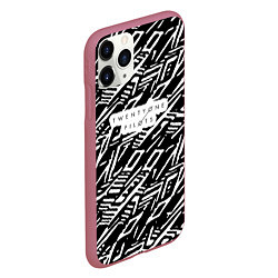 Чехол iPhone 11 Pro матовый Twenty One Pilots: Pattern, цвет: 3D-малиновый — фото 2