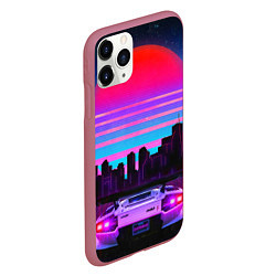 Чехол iPhone 11 Pro матовый Lamborghini, цвет: 3D-малиновый — фото 2