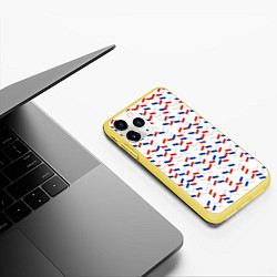 Чехол iPhone 11 Pro матовый Россия: триколор-узор, цвет: 3D-желтый — фото 2
