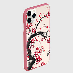 Чехол iPhone 11 Pro матовый Сакура, цвет: 3D-малиновый — фото 2