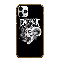 Чехол iPhone 11 Pro матовый Dethklok: Goat Skull, цвет: 3D-коричневый