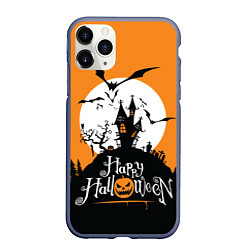 Чехол iPhone 11 Pro матовый Happy Halloween, цвет: 3D-серый