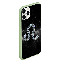 Чехол iPhone 11 Pro матовый Космический Лев, цвет: 3D-салатовый — фото 2