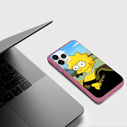Чехол iPhone 11 Pro матовый Mona Liza, цвет: 3D-малиновый — фото 2