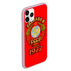 Чехол iPhone 11 Pro матовый Сделано в 1977 СССР, цвет: 3D-розовый — фото 2