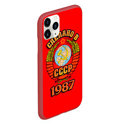 Чехол iPhone 11 Pro матовый Сделано в 1987 СССР, цвет: 3D-красный — фото 2