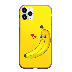 Чехол iPhone 11 Pro матовый Just Banana (Yellow), цвет: 3D-фиолетовый