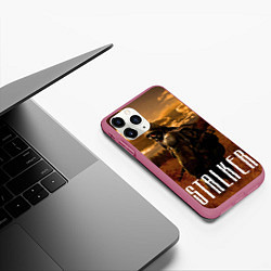 Чехол iPhone 11 Pro матовый STALKER: Radiation, цвет: 3D-малиновый — фото 2