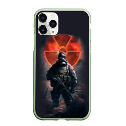 Чехол iPhone 11 Pro матовый STALKER: Red Sun, цвет: 3D-салатовый