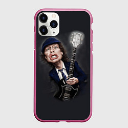 Чехол iPhone 11 Pro матовый AC/DC: Guitarist, цвет: 3D-малиновый