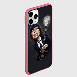 Чехол iPhone 11 Pro матовый AC/DC: Guitarist, цвет: 3D-малиновый — фото 2
