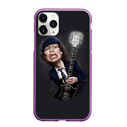 Чехол iPhone 11 Pro матовый AC/DC: Guitarist, цвет: 3D-фиолетовый