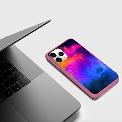 Чехол iPhone 11 Pro матовый Узор цвета, цвет: 3D-малиновый — фото 2