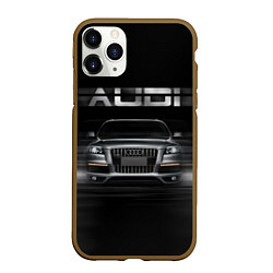 Чехол iPhone 11 Pro матовый Audi Q7 скорость, цвет: 3D-коричневый